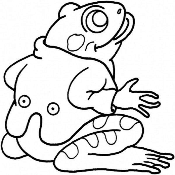Tranh tô màu con ếch vui cười